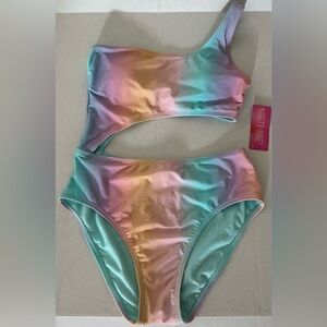 Juniors' Ninety-Nine Degrees° One-Shoulder One-Piece Swimsuit